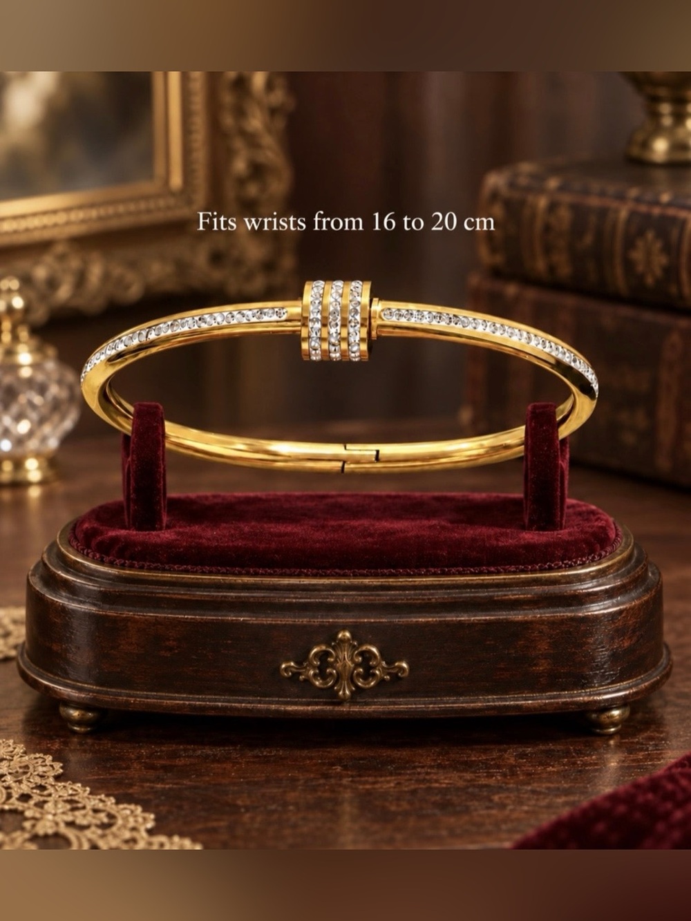 ✨ Catalina Crystal Knot Bangle Bracelet -316L Stainlees St,18K Gold Plated PVD